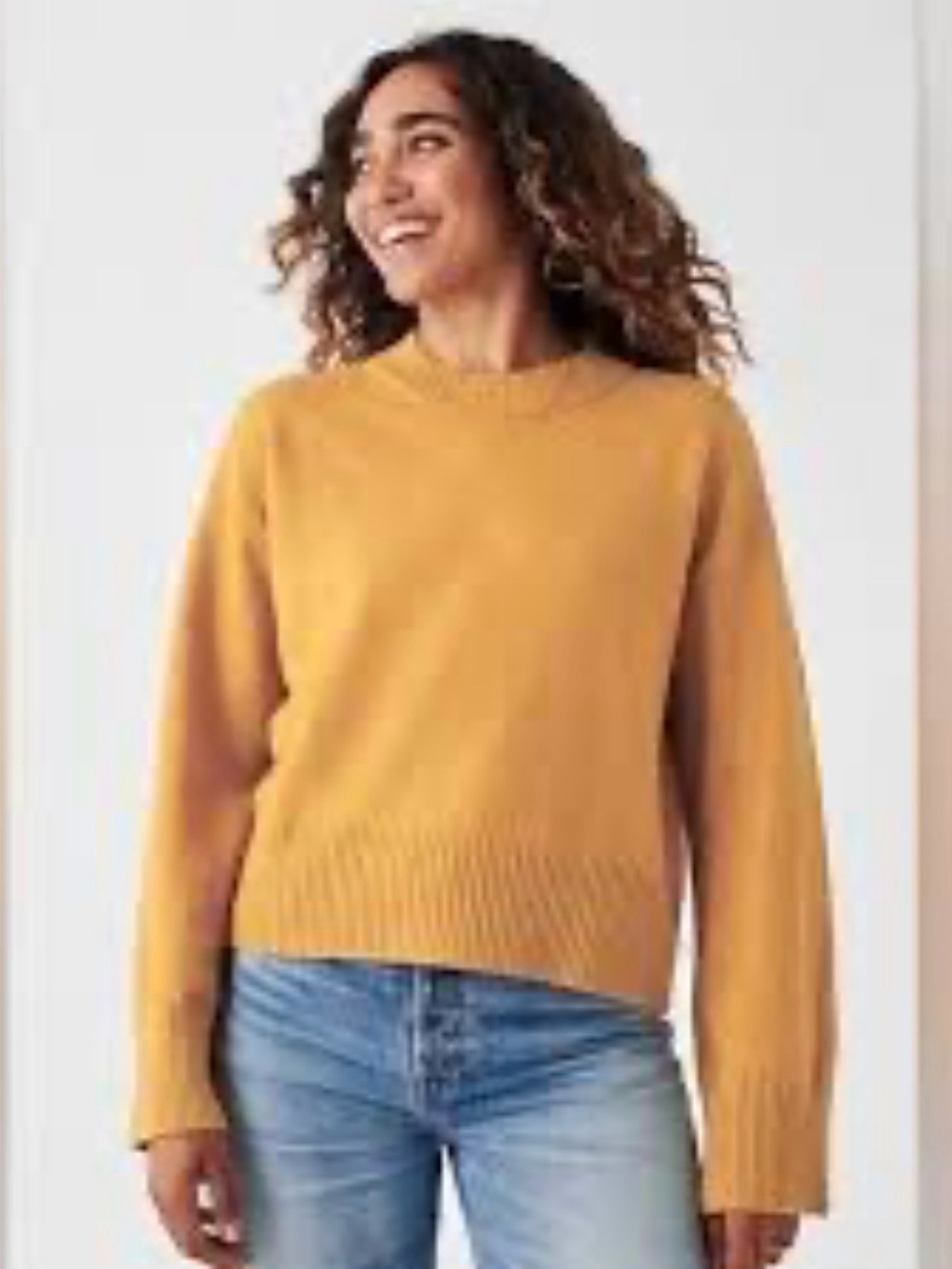 Faherty Jackson Golden Mustard Crewneck Sweater pullover small